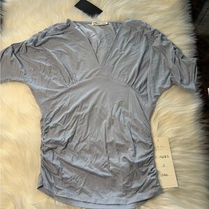 Gray Ruched Relaxed Blouse